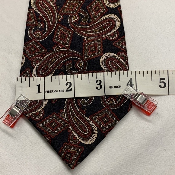 St Michael Paisley 100% Silk Neck Tie NWOT Navy Blend - Picture 7 of 7